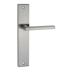 Manija de Puerta Moderna Estándar/Estrecha de Acero Inoxidable con Placa Ovalada para Puertas de Madera Interiores/Exteriores con Fácil Instalación - Product Image 3