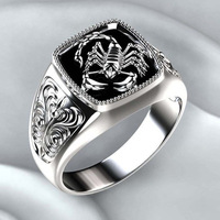 Bague Scorpion Vénéreux en Gros, Nouvelle Bague Créative pour Homme, Motif Totem Gravé, Alliage, Idéale pour Fiançailles