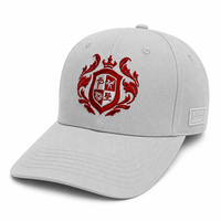 Casquette de baseball personnalisée avec logo, 6 panneaux structurés, visière incurvée, gris clair, brodée, vente en gros, fournisseur d'usine OEM ODM