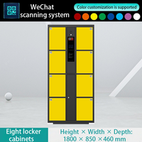 Armoire de rangement métallique à 8 portes pour l'extérieur, avec lecteur de codes-barres électronique, pour salle de sport, entrepôt, supermarché, casier intelligent pour colis