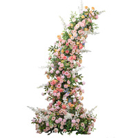 Guirlandes florales longues en soie artificielle en forme d'arche de corne de vache pour décors de mariage, de scène et vitrines de magasin