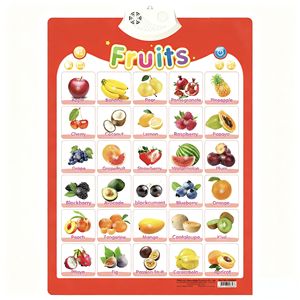 Gráfico del alfabeto fónico en inglés superventas, gráficos de reconocimiento de frutas y verduras, libro de Audio de plástico educativo para niños con sonido - Product Image 6