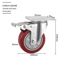 Roulettes pivotantes avec plaque supérieure rotative à 360 degrés, roues en caoutchouc pour brouette