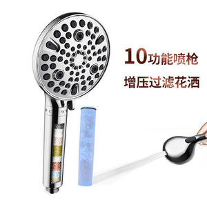 Juego de cabezal de ducha redondo con función de lluvia, cromado, duradero, accesorio de baño portátil - Product Image 5