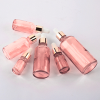 Emballage pour soins de la peau, flacon compte-gouttes en verre rose pour sérum cosmétique, huile essentielle, 10 ml, 15 ml, 30 ml, 50 ml, 100 ml pour Cologne