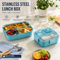 Aohea Vente en gros de boîtes à lunch en acier inoxydable, grande capacité, écologiques, modernes, boîtes à lunch pour enfants