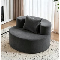Modernes Luxus-Wohnzimmer-Schlafsofa, Runder Einzelner Cord-Sessel, Vakuumverpackt, Knochenloses Komfortables Design
