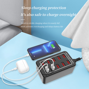 50W 10 USB Charging Station Dock <strong>Multi</strong> Port Desktop <strong>Charger</strong> Fast Charging Smart Phone Charge Station - Product Image 6