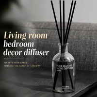 Diffuseur de parfum personnalisé en verre transparent rond avec bâtonnets en rotin noir, sans flamme, pour projets hôteliers