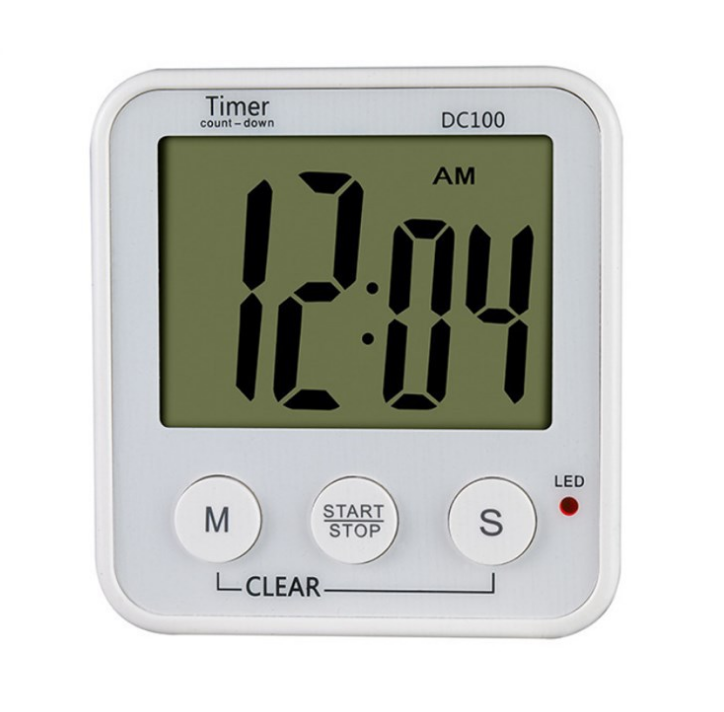 Large LCD Digital Kitchen Timer - 99-Minute Count Up/Down Clock With Alarm, For Cooking & Tasks