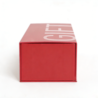 Boîtes de présentation de luxe en papier rigide magnétique rouge avec impression UV personnalisée, gaufrage haut de gamme, emballage de luxe