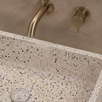 MOHOM Lavabo de salle de bain moderne en béton moulé sur mesure, de luxe, écologique, à trou unique, facile à nettoyer, pour comptoir, 16L