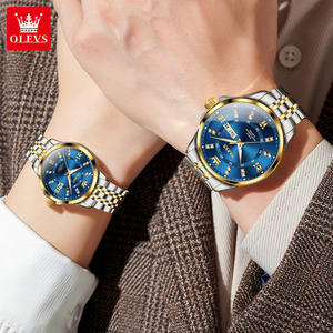 Reloj de Pulsera OLEVS 3620 de Diseño Elegante y Personalizado para Parejas, con Correa de Acero Inoxidable, Resistente al Agua y con Calendario - Product Image 3