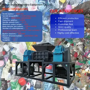 Shredder BRD Model 600 Quiet-operation Double Shaft Plastic Shredder For Noise-sensitive Environments