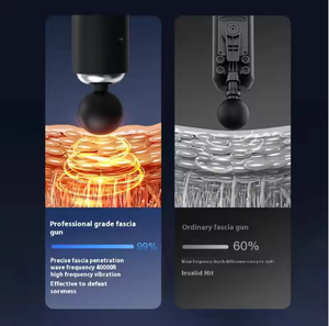 Miglior massaggiatore professionale per pistola ricaricabile personalizzato nuova pistola a quattro teste con vibrazione del corpo del tessuto profondo Mini pistola per massaggio - Product Image 5