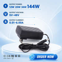 Adaptateur secteur multi-tension UE Electronic 12W 20W 36W 144W 12/24 Vdc, prise murale, niveau VI d'efficacité énergétique