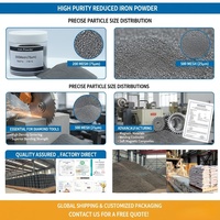 Poudre de Fer Réduit Ultrafine Fe≥98% D50 10μm pour Catalyseur Chimique, Réduction de l'Hydrogène et Métallurgie des Poudres