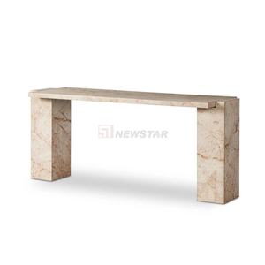 Consolle <span class=keywords><strong>Romano</strong></span> in Marmo Desert Taupe, Tavolo d'Ingresso Moderno di Lusso con Piano in Pietra Naturale - Product Image 1