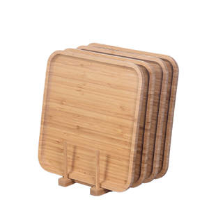 Tablas de Cortar Cuadradas de Acacia - Juego de Tres Piezas de 1.5 cm de Grosor para Preparación y Servicio de Comidas en la Cocina - Product Image 1