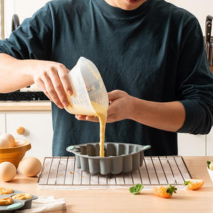 Moules à gâteau en silicone antiadhésif gris sans BPA Moule à gâteau sans BPA pour la cuisson pour la fabrication <span class=keywords><strong>de</strong></span> délicieux gâteaux Ensemble d'ustensiles <span class=keywords><strong>de</strong></span> cuisson - Product Image 3