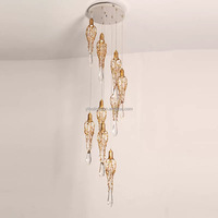 Grand lustre d'escalier, lustre en cristal, lustre de villa, lustre de salle à manger, lustre de luxe, lustre personnalisé
