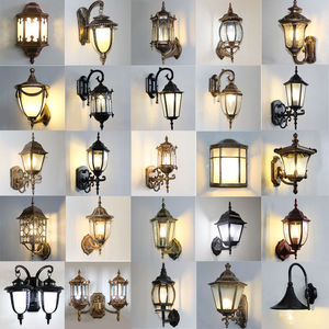 Applique murale LED moderne noire pour jardin E27 12W à énergie solaire pour porte de garage en RGB-LED Applique murale étanche pour fontaine - Product Image 1