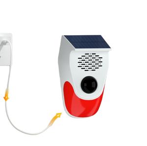 Alarma de sirena detector de movimiento PIR con energía solar detector de movimiento PIR alarma 120 dB alarma de sonido con control remoto de baterías - Product Image 3