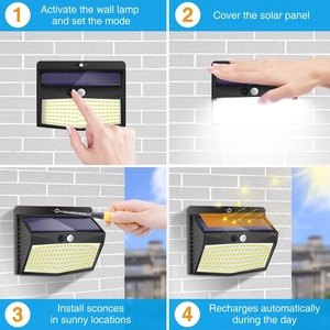 IP65 Waterproof Home LED Solar <b>Light</b> PIR <b>Motion</b> <b>Sensor</b> Outdoor Security Wall <b>Light</b> Dimmable 50000 Hours Lifespan CE RoHS - Product Image 5
