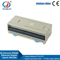 Huaqingjun Module d'entrées numériques Ethernet RS485 48 canaux Modbus RTU/TCP carte de coupleur optique pour système d'automatisation du bâtiment