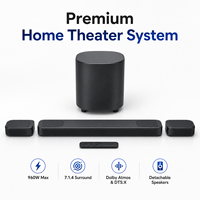Barre de son TV JXL avec enceintes sans fil détachables, caisson de basses de 10 pouces, DTS:X Dolby Atmos, EARC WiFi BT, système home cinéma