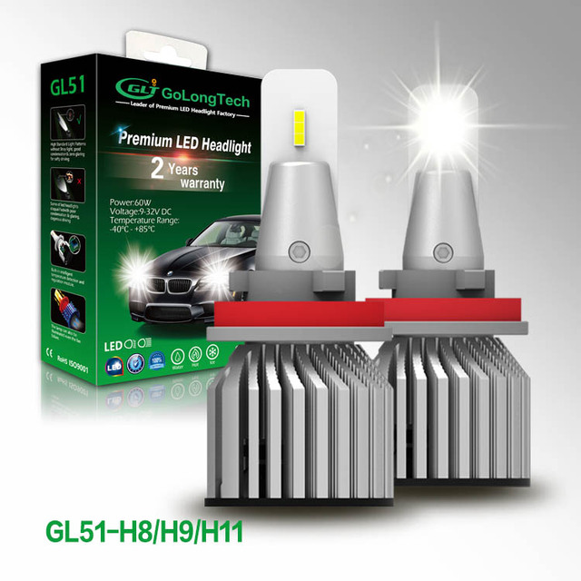 H8/h9/h11/h16 Car GL51 Led Light   LED Headlight Bulbs 9004 9007 Car LED Headlight Bulb