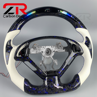 Accessoires de voiture en fibre de carbone forgée, cuir perforé personnalisé, volant LED amélioré avec indicateur de régime pour Infiniti G37 G25 G35 GT350