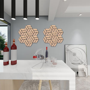 Pour KASARO Panneau mural acoustique hexagonal <span class=keywords><strong>de</strong></span> décoration en <span class=keywords><strong>bois</strong></span> Akupanel au design moderne personnalisé avec une caractéristique d'absorption acoustique unique - Product Image 6