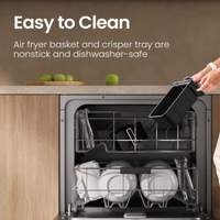 Friteuse à air Anbolife 10L à double panier (5L+5L), commande tactile numérique, cuisson synchronisée pour deux paniers séparés ETL/CE/CB OEM