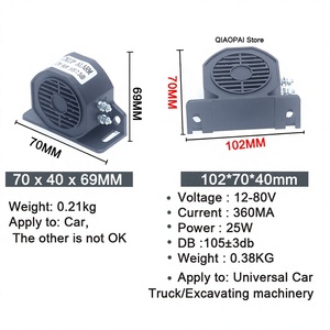 Klaxon arrière étanche pour voitures, camions, excavatrices, alarme de recul 12V-80V 1073dB - Product Image 3