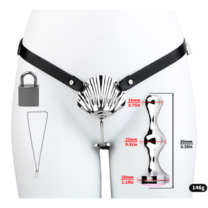 Giochi per Coppie Transvestite, Accessori per Bondage, Gabbia in Metallo Serie Piatta con Cintura, Catetere, Plug Anale - Lucchetto di Castità Indossabile - Product Image 1