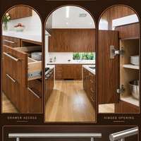 Meubles de cuisine contemporains en noyer : Service d'aménagement intégré tout-en-un, mobilier de cuisine modulaire pour designers