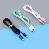 Câble de charge super rapide 65W en cristal transparent, Type C, blindage tressé, gaine TPE, charge rapide 3A pour iPhone 16 et Huawei