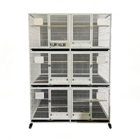 Jaula para Pájaros Apilable Antióxido con Divisores, Jaulas Metálicas de Cría para Aves, Jaula Moderna Grande para Loros, para Pájaros como el Pájaro Blanco