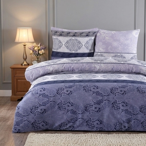 Ensemble de housse de couette Buymax 3 pièces <span class=keywords><strong>200x200</strong></span> cm 100% coton renforcé Motif floral Certifié Oeko-TEX Fermeture à glissière Taies d'oreiller - Product Image 1