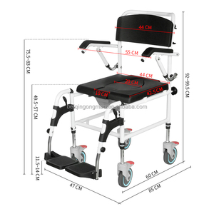 BQ8001A Homecare médical aluminium toilette Mobile fauteuil roulant Commode avec siège de toilette <span class=keywords><strong>pour</strong></span> personnes âgées et handicapés - Product Image 5