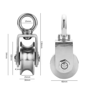 Ruedas de suspensión de elevación de rodillos de alta resistencia con ranura en forma de V/en U/en forma de <span class=keywords><strong>H</strong></span> de acero inoxidable y poleas de pista - Product Image 4