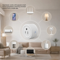Stop Kontak Pintar WiFi Matter Tipe Colokan US dengan USB Tipe C, Dapat Dipasang di Dinding, Kontrol Aplikasi Tuya untuk Rumah Pintar, Dapur, Samping Tempat Tidur, Kantor, UL94 V-0