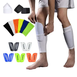 Kaus kaki pelindung tulang kering elastis kustom kaus kaki bantalan tulang kering pelindung tulang kering untuk sepak bola