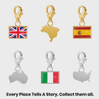 Nouveautés 2026 Bijoux Breloques à fermoir mousqueton avec motifs drapeau national et carte du monde pour la création de bijoux DIY, bracelets, colliers, porte-clés