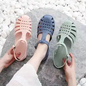 Lage Moq Lente Zachte Slip Op Plastic Pvc Outdoor Casual Lady Zomer Sandaal Jelly Schoenen Voor Vrouwen