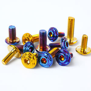 Repuestos para Motocicletas, Accesorios de Modificación CNC, Tornillos Hexagonales Externos con Tratamiento de Llama Azul/Titanio M6 M10. - Product Image 1