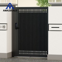 AMAZBUILD Porte de style balançoire ouverte en fer personnalisé pour l'entrée de la villa, le mur de clôture de la maison et la conception de la porte principale de la cour