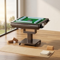 Table de Mahjong Intelligente Automatique pour 4 Joueurs en Métal, Design Moderne et Luxueux, Pieds Pliants en Acier Inoxydable, Alimentation USB Universelle