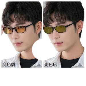 Gafas de visión nocturna inteligentes de doble uso con cambio de color para hombres y mujeres, polarizadas UV400, montura rectangular negra, lentes de PC para viaje - Product Image 1